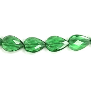 GREEN QUARTZ FACETED PEAR CD 13X18MM